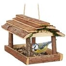 relaxdays Vogelhaus Vogelfutterhaus mit Rinde