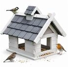 Mucola Vogelhaus Vogelvilla Grau Wei&szlig; Holz Vogelfutterhaus Vogelhaus Dach
