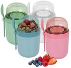 relaxdays M&uuml;slibox M&uuml;slibecher to go 4er Set, Kunststoff, Bunt