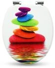 Sanfino WC-Sitz "Rainbow Stone&ldquo; Premium Toilettendeckel mit Absenkautomatik...
