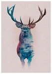 Komar Bild Animals Forest Deer, Tiere (1 St), Wandbild zur Dekoration - ohne...