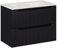 Lomadox Waschtisch NEWPORT-56-BLACK, 80cm breit mit Keramik-Waschbecken,...