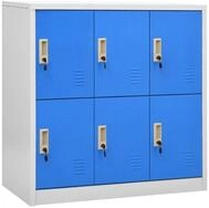 vidaXL Schranksystem Schlie&szlig;fachschr&auml;nke 2 Stk. Hellgrau und Blau 90x45x92,5cm