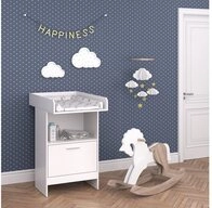 Vicco Wickelkommode Leo, Wei&szlig;, 60 x 103 cm mit Schublade