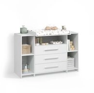 Livinity&reg; Wickelkommode Torino, Wei&szlig;/Wei&szlig;, XL mit Schubladen wei&szlig; 143 cm x 100 cm