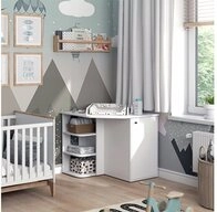 Vicco Wickelkommode Kristian, Wei&szlig;, 85 x 86.2 cm mit T&uuml;r und offenen F&auml;chern