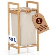 Lumaland Ausziehw&auml;schekorb LL W&auml;schekorb Bambus 1 Sack 33 x 33 x 73 cm, mit