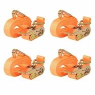 vidaXL Spanngurt Ratschen-Spanngurte 4 Stk 0,4 Tonnen 6m&times;25mm Orange (4-St)