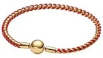 Pandora Armband 563816C01, Damenarmband Schlangenkette Goldfarben/Rot...