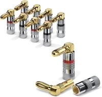 sonero Bananenstecker 90&deg; gewinkelt 4er-Set f&uuml;r Lautsprecherkabel max. 6mm&sup2;