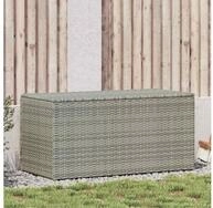 furnicato Gartenbox Aufbewahrungsbox Poly-Rattan 100x50x50 cm Grau wetterfest,
