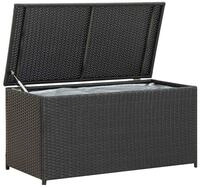 furnicato Gartenbox Auflagenbox Schwarz 100 x 50 x 50 cm aus Poly Rattan,