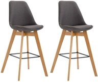 CLP Barhocker Metz Stoff (Set, 2er), mit R&uuml;ckenlehnen und Fu&szlig;st&uuml;tze