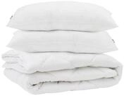 vidaXL Bett Bettdecke mit Kissen 3 stk. Wei&szlig; Mikrofaser (3-tlg)