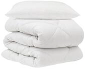 vidaXL Bett Bettdecke mit Kissen 2 Stk. Wei&szlig; Mikrofaser (2-tlg)