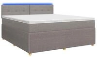 vidaXL Bett Boxspringbett mit Matratze Taupe 180 x 200 cm Stoff (1-tlg)