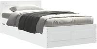 vidaXL Bett Bettrahmen mit Schubladen 2 stk. Wei&szlig; Holzwerkstoff (2-tlg)