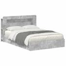 vidaXL Bett Bettgestell mit Stauraum Betongrau 150 x 200 cm Holzwerkstoff...