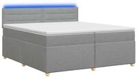 vidaXL Bett Boxspringbett mit Matratze Hellgrau 200 x 200 cm Stoff (1-tlg)