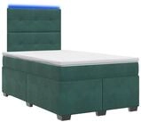 vidaXL Bett Boxspringbett mit Matratze Dunkelgr&uuml;n 120 x 190 cm Samt (1-tlg)