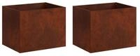 vidaXL Blumentopf Garten-Pflanzgef&auml;&szlig; 2 stk. Rostoptik 40 x 30 x 30 cm (2 St)