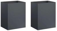 vidaXL Blumentopf Garten-Pflanzgef&auml;&szlig; 2 stk. Anthrazit 40 x 30 x 50 cm (2 St)
