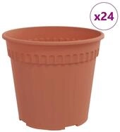 vidaXL Blumentopf Runder Blumentopf 24 stk. Ziegelrot &Oslash; 19 x 16 cm Kunststoff...