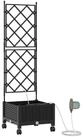 vidaXL Blumentopf Garten Blumenk&uuml;bel mit Bew&auml;sserung und R&auml;dern Schwarz PP...