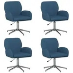 vidaXL B&uuml;rostuhl B&uuml;rost&uuml;hle 4 Stk. 54 x 58 x 90 cm Blau Stoff (4 St) blau