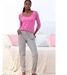 Vivance Dreams by Lascana Pyjama (Set, 2 tlg) mit sch&ouml;nem Melangeeffekt rosa...