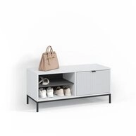 Livinity&reg; Schuhbank Aterno, Wei&szlig;, 100 x 45 cm mit Klappt&uuml;r (1-St)