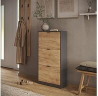 Vicco Schuhkipper Gizmo, Goldkraft Eiche/Anthrazit, 59 x 112 cm mit 3 F&auml;chern...