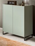 Inn.Furn Schuhschrank Borga (Schuh Kommode in Salbei Gr&uuml;n mit Eiche, 90 x 97...