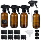 relaxdays Spr&uuml;hflasche Braunglas 4er Set, 250 ml