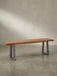 KADIMA DESIGN Sitzbank Esszimmerbank 120x40x45,5 cm Akazie Massivholz / Metall...