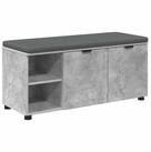 vidaXL Sitzbank Flurbank mit Kissen mit Regal Betongrau 100 x 38 x 46 cm (1-St)