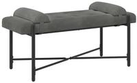 vidaXL Sitzbank Knopfgepolsterte Bank mit Kissen Dunkelgrau 110 x 40 x 46 cm...