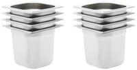 vidaXL Thermobeh&auml;lter Gastronormbeh&auml;lter 8 Stk. GN 1/6 150 mm Edelstahl,...
