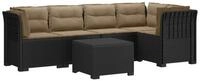vidaXL Sofaelement 5-Sitzer Gartensofa mit Kissen Rattan-Look PP Anthrazit