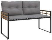vidaXL Gartenbank, Holz-Lagenbank mit Kissen Uni Hellgrau 114 x 55 x 77 cm