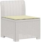 vidaXL Sofaelement 1-Sitzer Garten-Sofa mit Kissen Rattan-Look PP Wei&szlig;