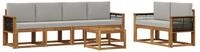 vidaXL Gartenlounge-Set Outdoor-Sofagarnitur 6 stk. Nat&uuml;rlich und Hellgrau,...