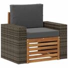 vidaXL Sofaelement Outdoor Mittelsofa Natur (1 St)