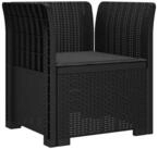 vidaXL Sofaelement 1-Sitzer Sessel mit Kissen Rattan-Look PP Anthrazit