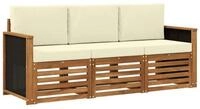 vidaXL Gartenlounge-Set Sofagarnituren 3 stk. Massivholz, (3-tlg)