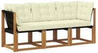vidaXL Sofaelement 3 stk. Outdoor Mittel- und Ecksofa Natur (3 St)