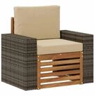 vidaXL Sofaelement Outdoor Mittelsofa Natur (1 St)