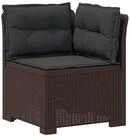 vidaXL Sofaelement 1-Sitzer Garten-Sofa mit Kissen Rattan-Look PP Braun