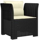 vidaXL Sofaelement 1-Sitzer Sessel mit Kissen Rattan-Look PP Anthrazit