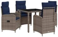 vidaXL Gartenlounge-Set Outdoortisch-Set 5 stk. Poly-Rattan, (5-tlg)